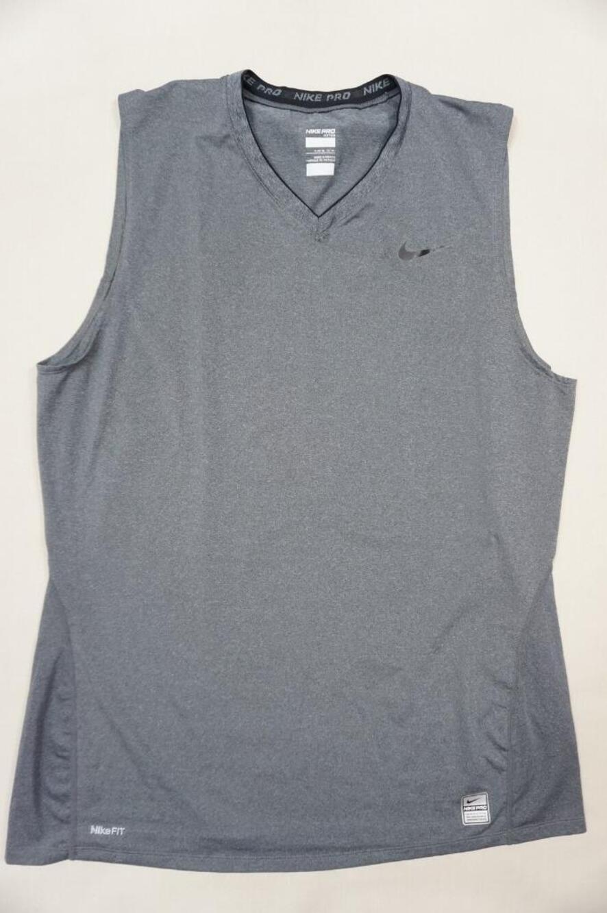 NIKE PRO USED/SMELL MEN XL SLEEVELESS GREY ATHLETIC TOP/SHIRT STRETCH